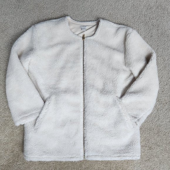 J. Crew Jackets & Blazers - NWOT Collarless sherpa teddy coat jacket